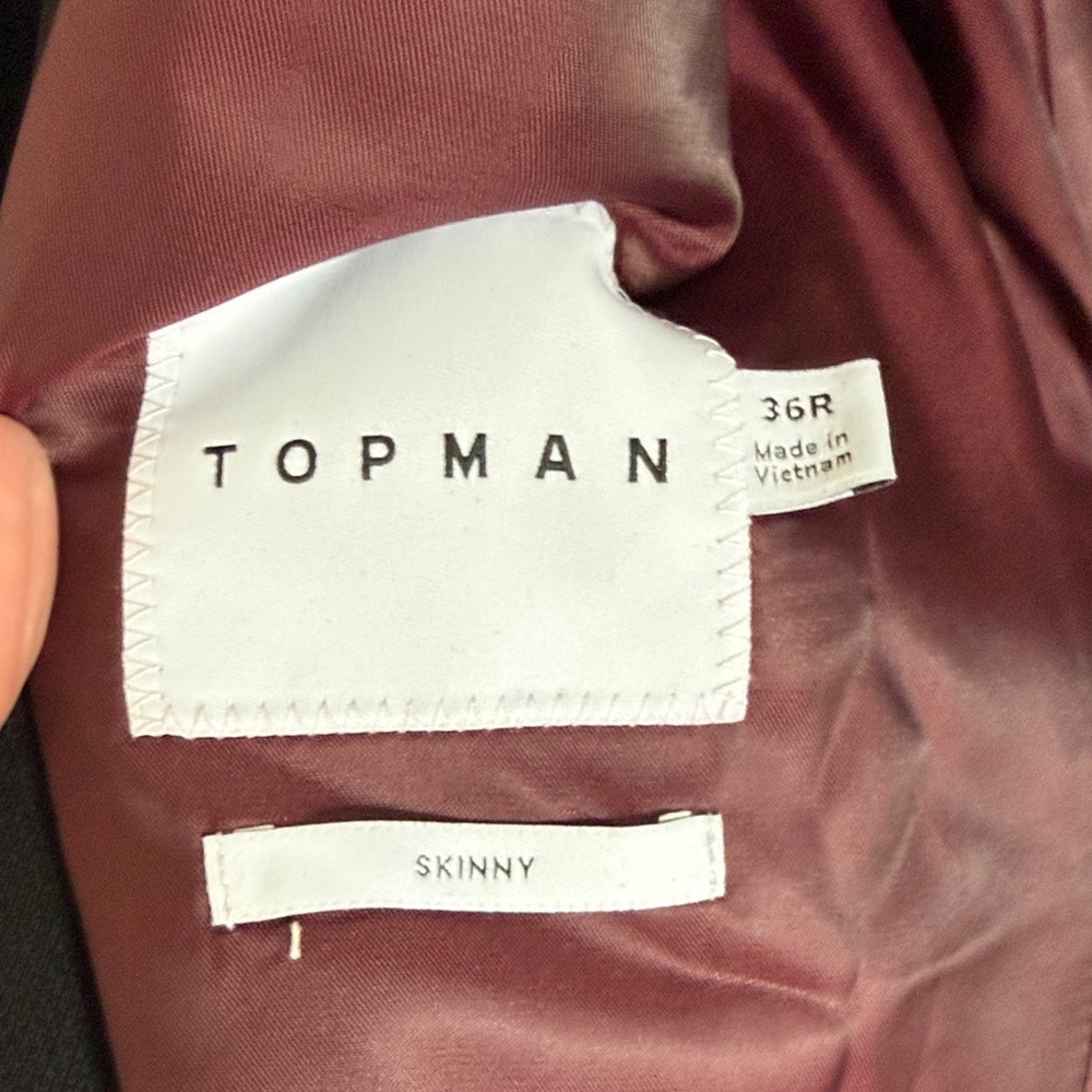 NWOT Topman Size 36R Skinny Classic Black Men's Blazer - Picture 6 of 6